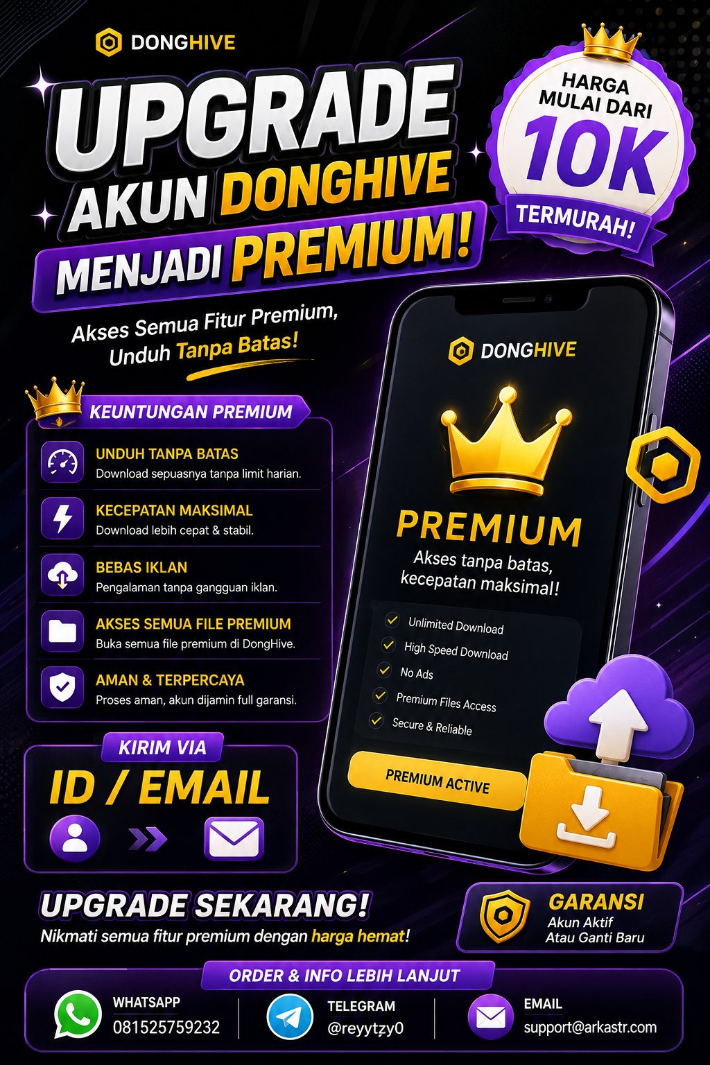 UPGRADE DONGHIVE PREMIUM 6 BULAN