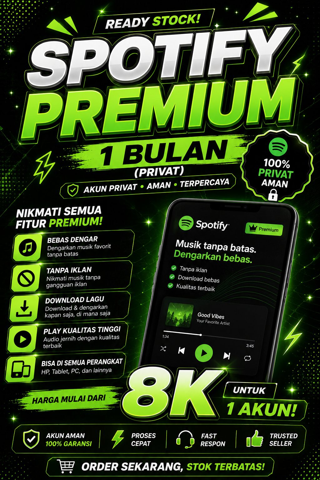 SPOTIFY 1 BULAN (PRIVAT)