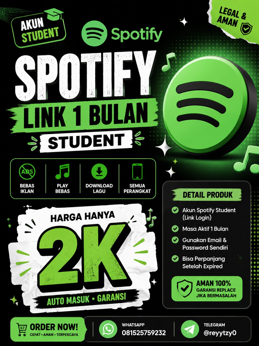 SPOTIFY LINK 1 BULAN | STUDENT